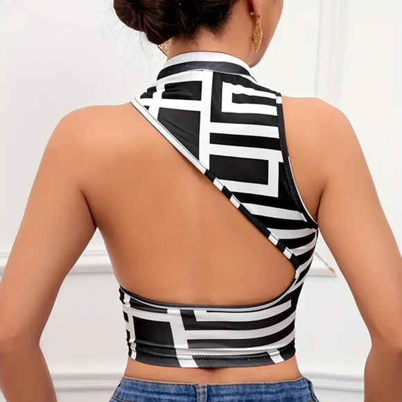 other Tops - Black and White Geometric Women's Tank Top